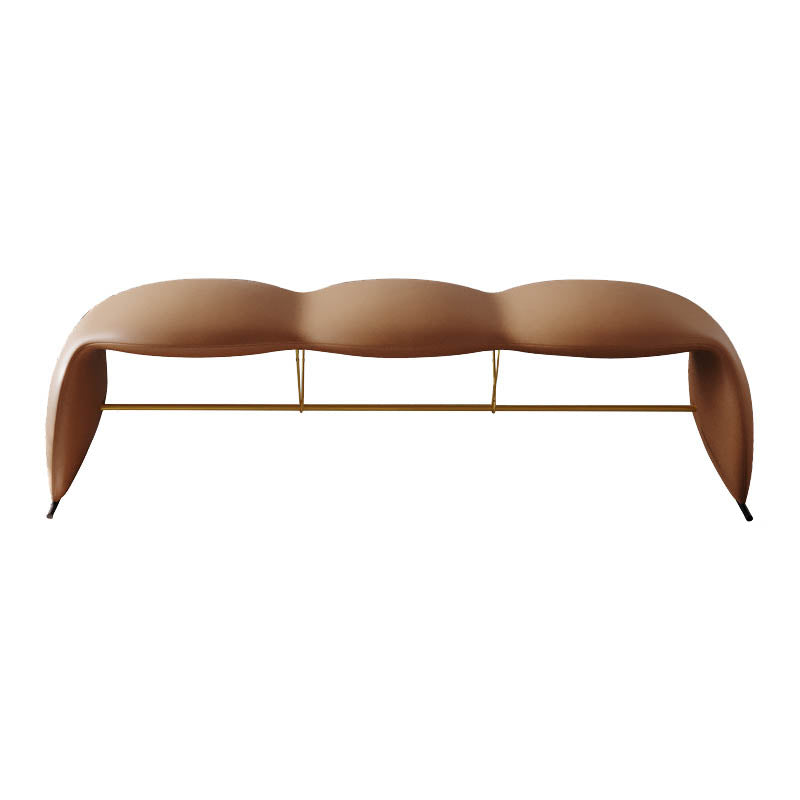 Glam Rectangle Seating Bench Cushioned Backless Bedroom Bench