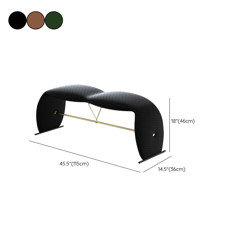 Glam Rectangle Seating Bench Cushioned Backless Bedroom Bench