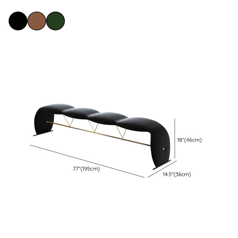 Glam Rectangle Seating Bench Cushioned Backless Bedroom Bench