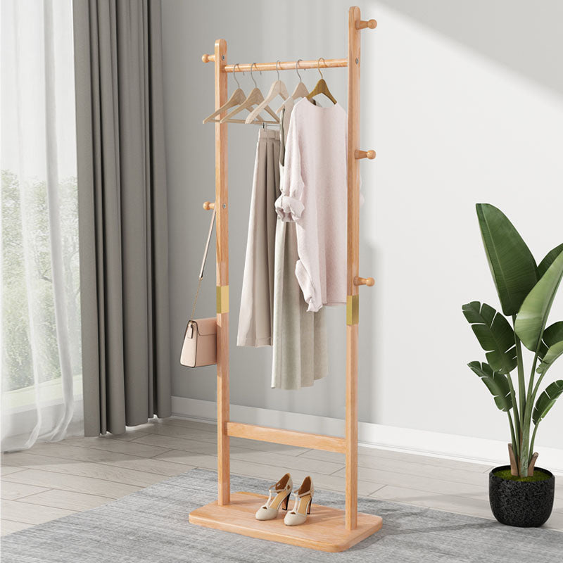 Simple Style Coat Hanger Solid Wooden Hall Tree with 5 Hooks