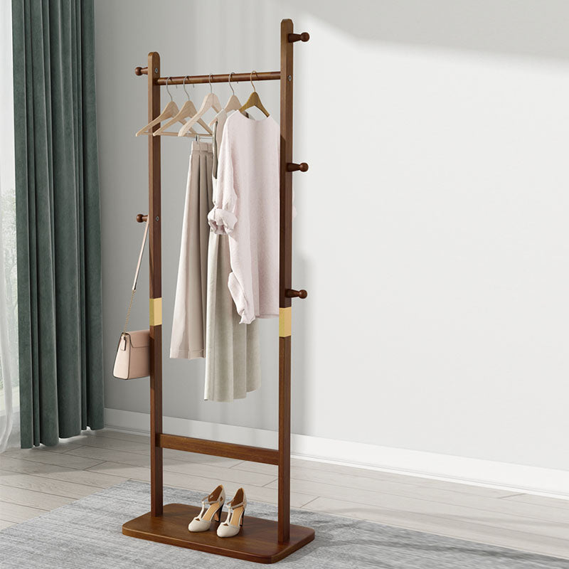 Simple Style Coat Hanger Solid Wooden Hall Tree with 5 Hooks