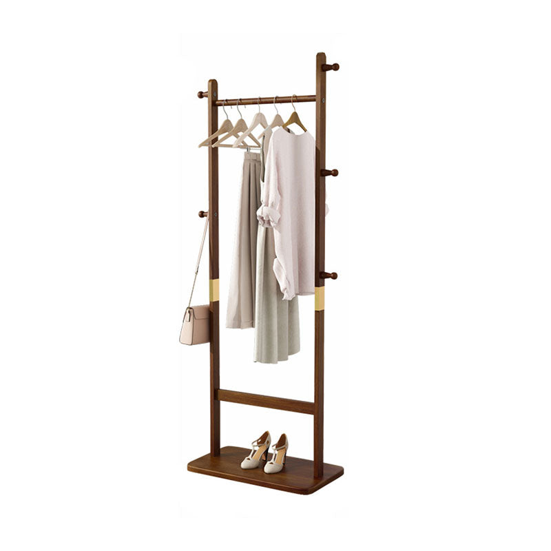 Simple Style Coat Hanger Solid Wooden Hall Tree with 5 Hooks