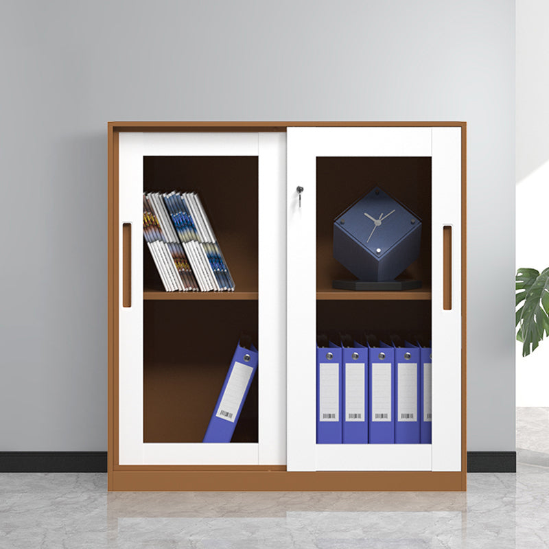 Contemporary File Cabinet Steel Frame Key Lock Lateral File Cabinet with Doors