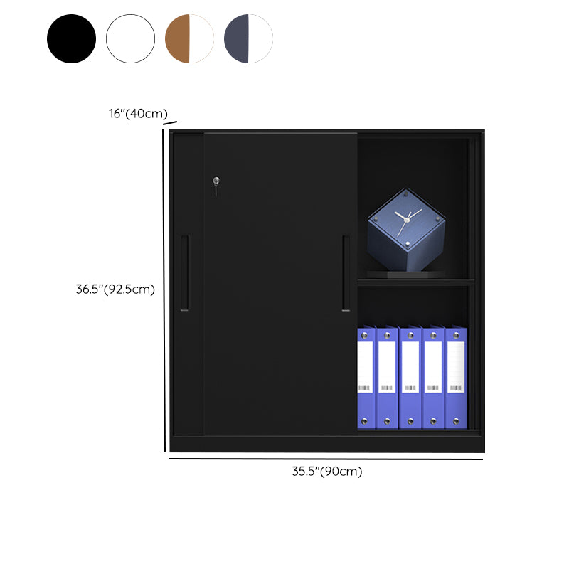 Contemporary File Cabinet Steel Frame Key Lock Lateral File Cabinet with Doors