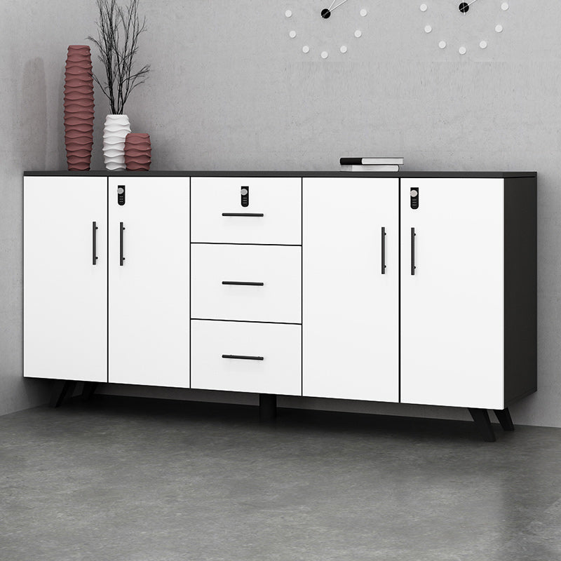 Modern Style File Cabinet Wooden Frame Lock Storage Filing Cabinet