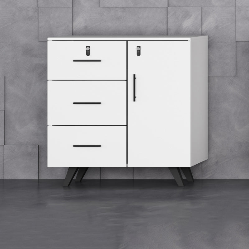 Modern Style File Cabinet Wooden Frame Lock Storage Filing Cabinet