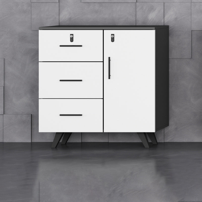 Modern Style File Cabinet Wooden Frame Lock Storage Filing Cabinet