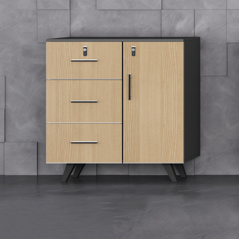 Modern Style File Cabinet Wooden Frame Lock Storage Filing Cabinet