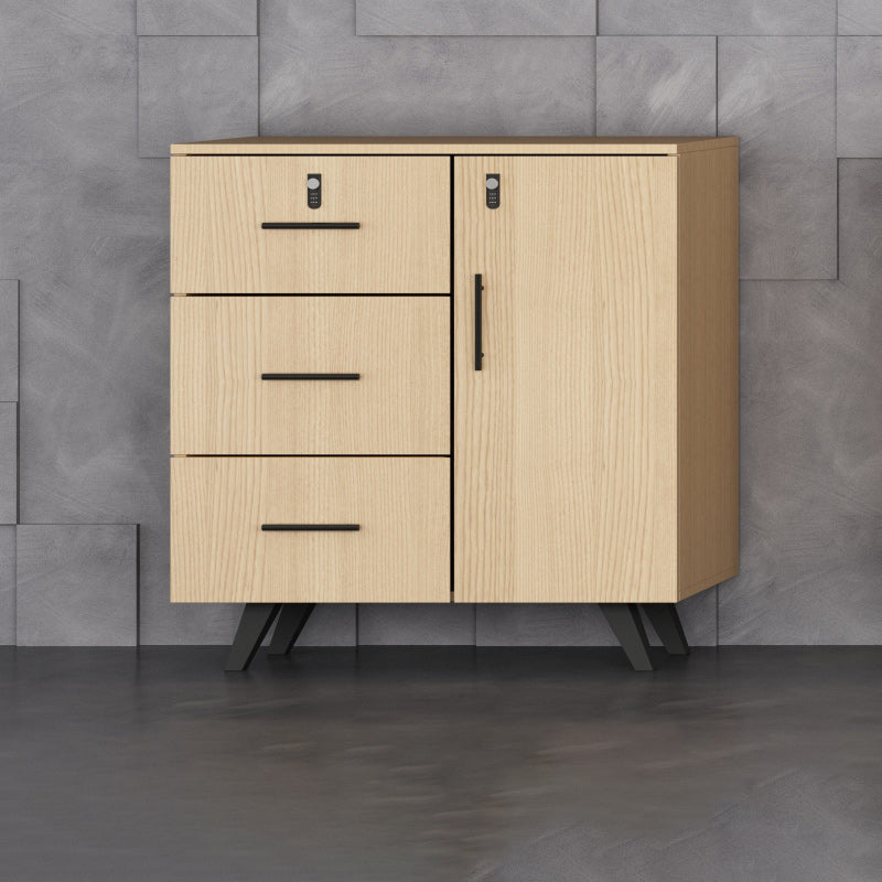 Modern Style File Cabinet Wooden Frame Lock Storage Filing Cabinet