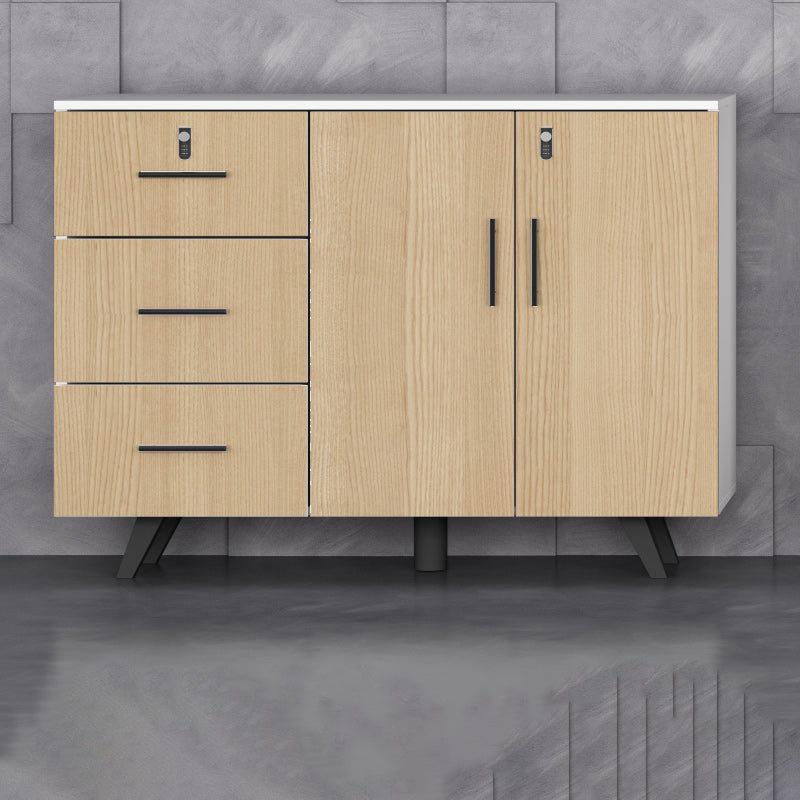 Modern Style File Cabinet Wooden Frame Lock Storage Filing Cabinet