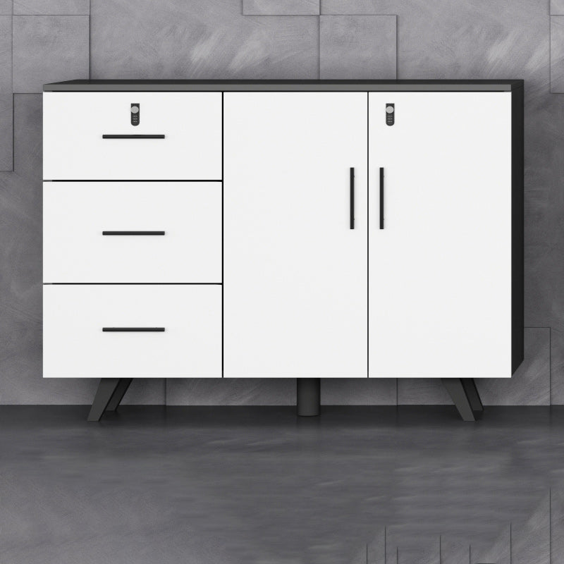 Modern Style File Cabinet Wooden Frame Lock Storage Filing Cabinet