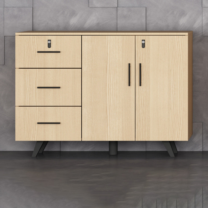 Modern Style File Cabinet Wooden Frame Lock Storage Filing Cabinet