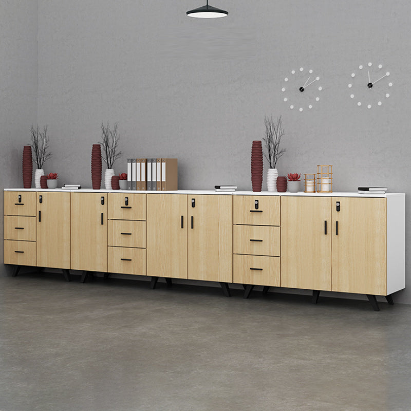 Modern Style File Cabinet Wooden Frame Lock Storage Filing Cabinet