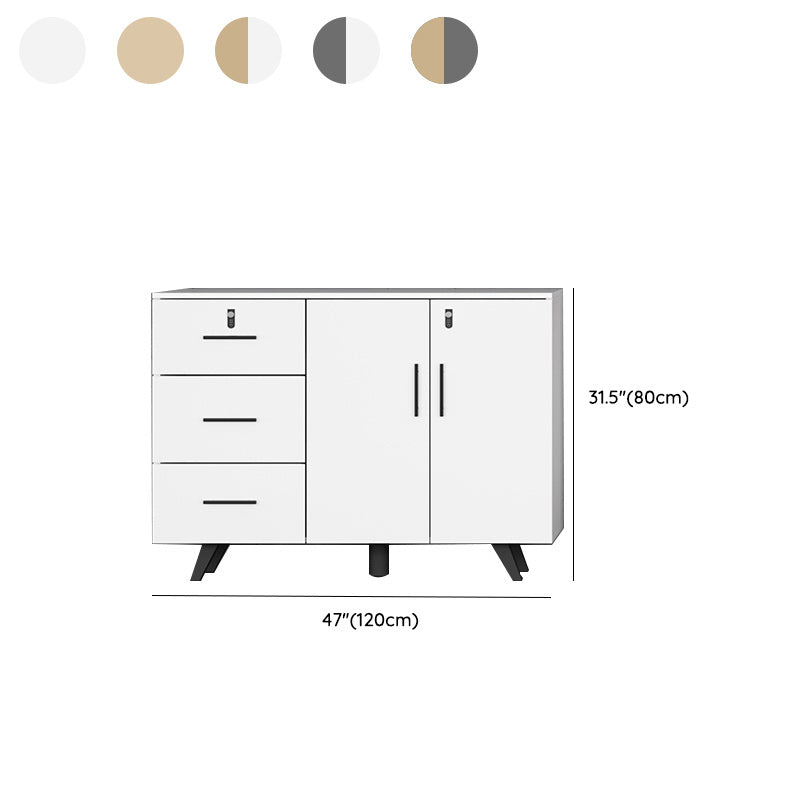 Modern Style File Cabinet Wooden Frame Lock Storage Filing Cabinet