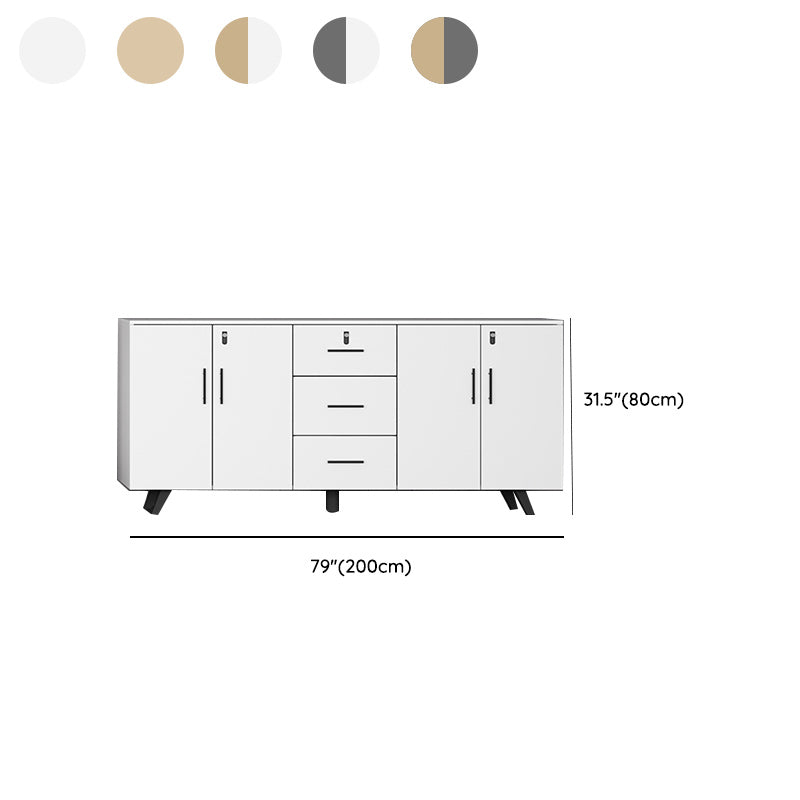 Modern Style File Cabinet Wooden Frame Lock Storage Filing Cabinet