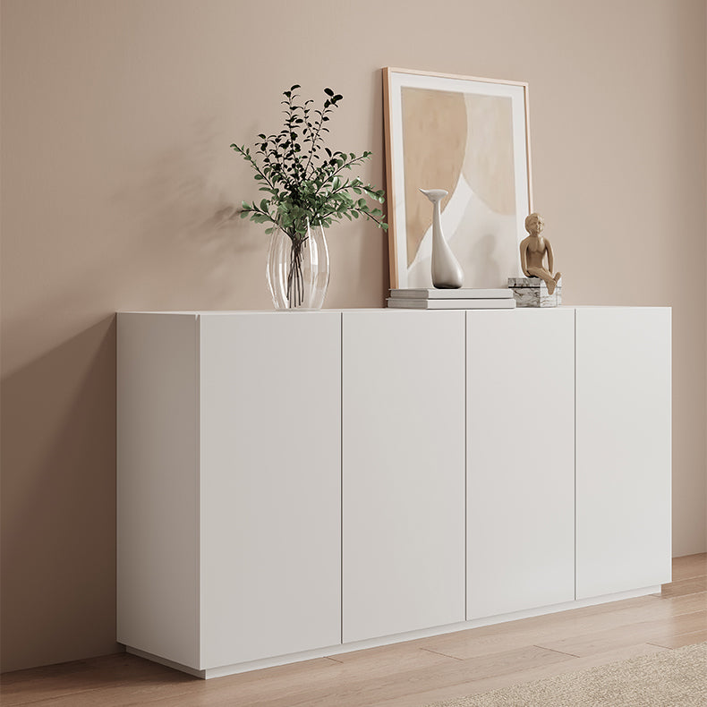 White Glam Side Board for Dining Room Indoor Dining Buffet with Cabinets