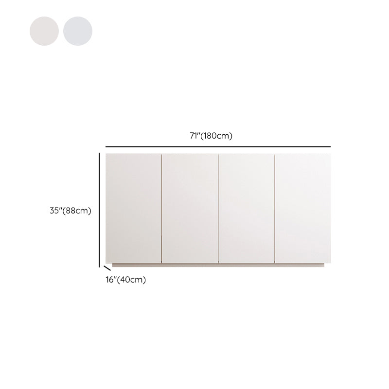 White Glam Side Board for Dining Room Indoor Dining Buffet with Cabinets