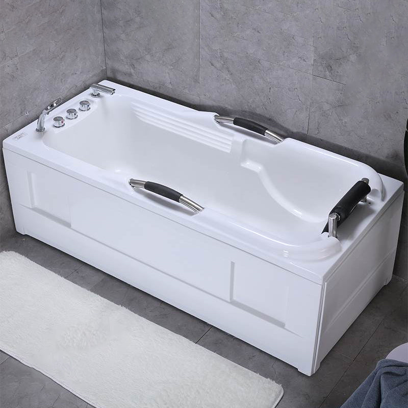 Modern Soaking Bathtub Rectangular Stand Alone Acrylic White Bath