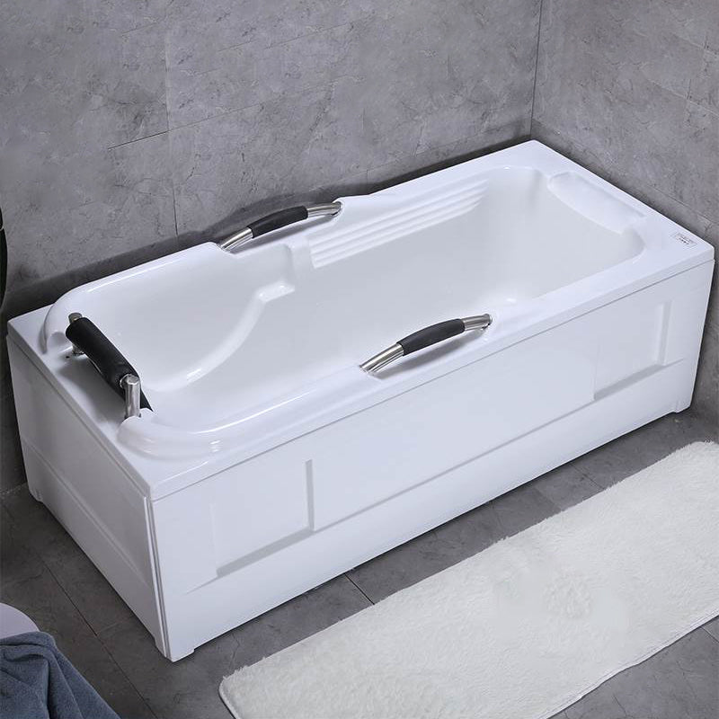 Modern Soaking Bathtub Rectangular Stand Alone Acrylic White Bath