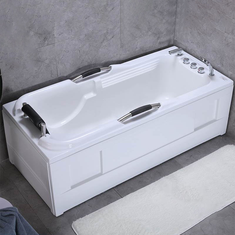 Modern Soaking Bathtub Rectangular Stand Alone Acrylic White Bath