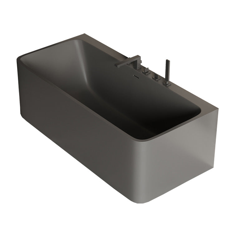 Antique Finish Rectangular Soaking Bathtub Back to Wall Modern Bath Tub