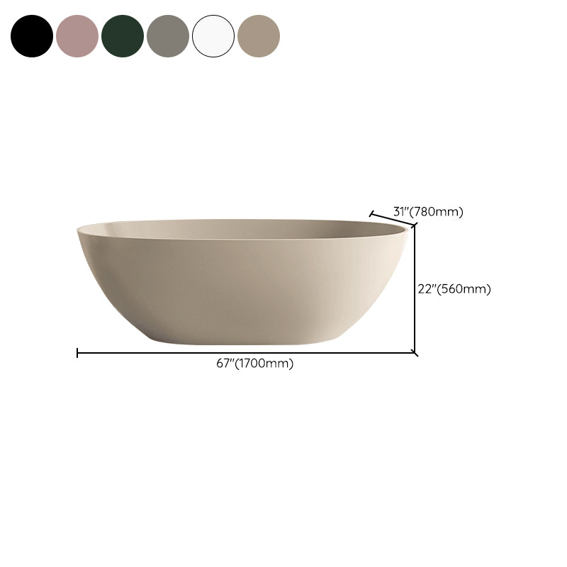 Soaking Antique Finish Bathtub Stand Alone Modern Oval Bath Tub