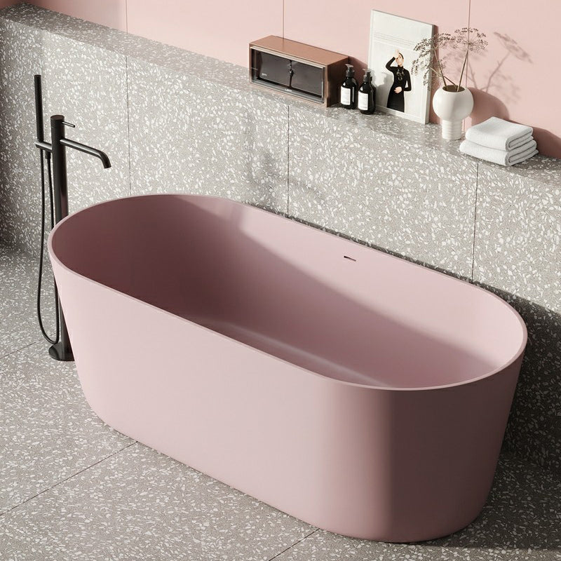 Freestanding Soaking Bathtub Oval Antique Finish Modern Bath Tub