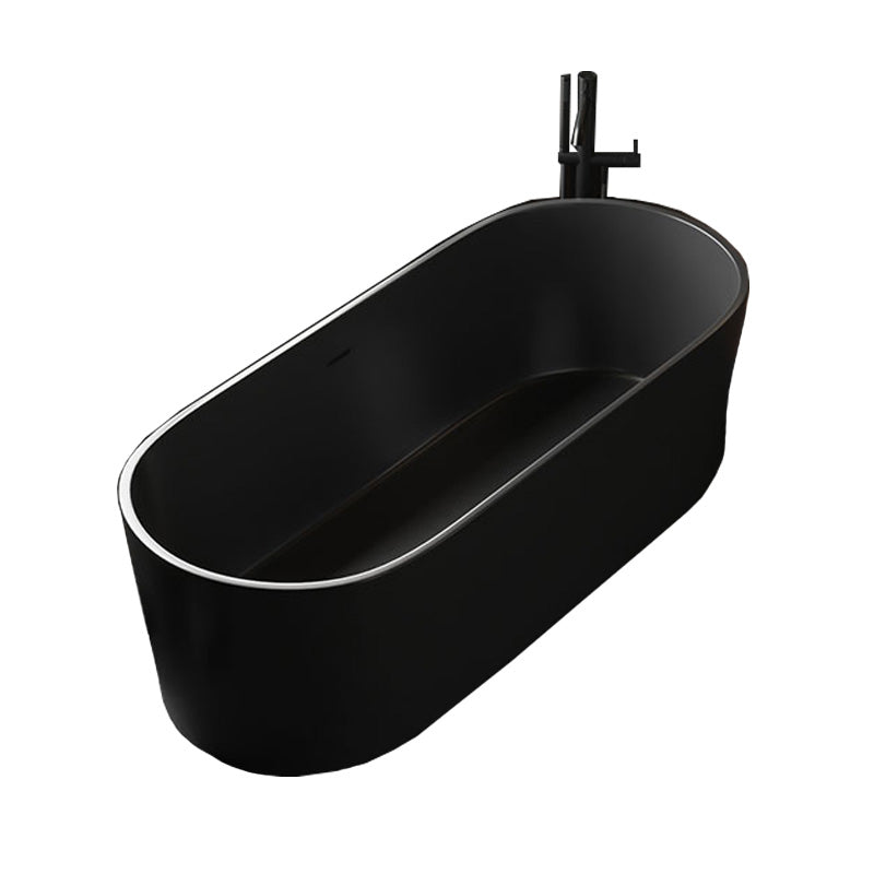 Freestanding Soaking Bathtub Oval Antique Finish Modern Bath Tub