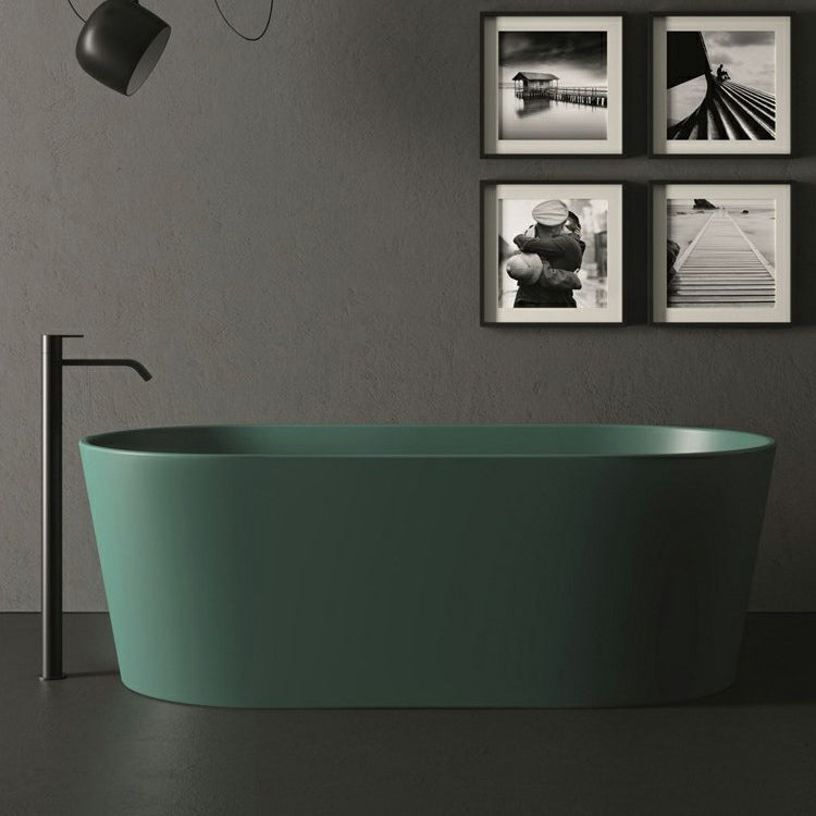 Freestanding Soaking Bathtub Oval Antique Finish Modern Bath Tub