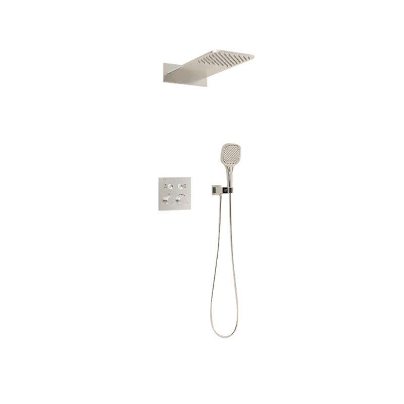 Modern Shower Trim Brass Wall Mounted Temperature Control Shower Combo