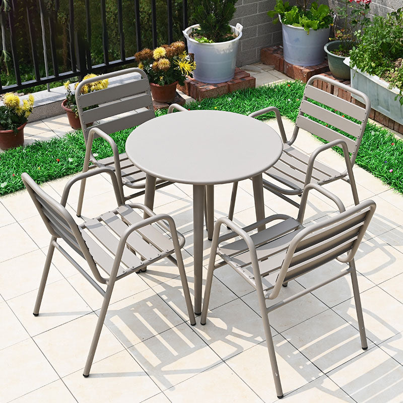 Contemporary Metal Dining Chair Open Back Outdoors Dining Chairs