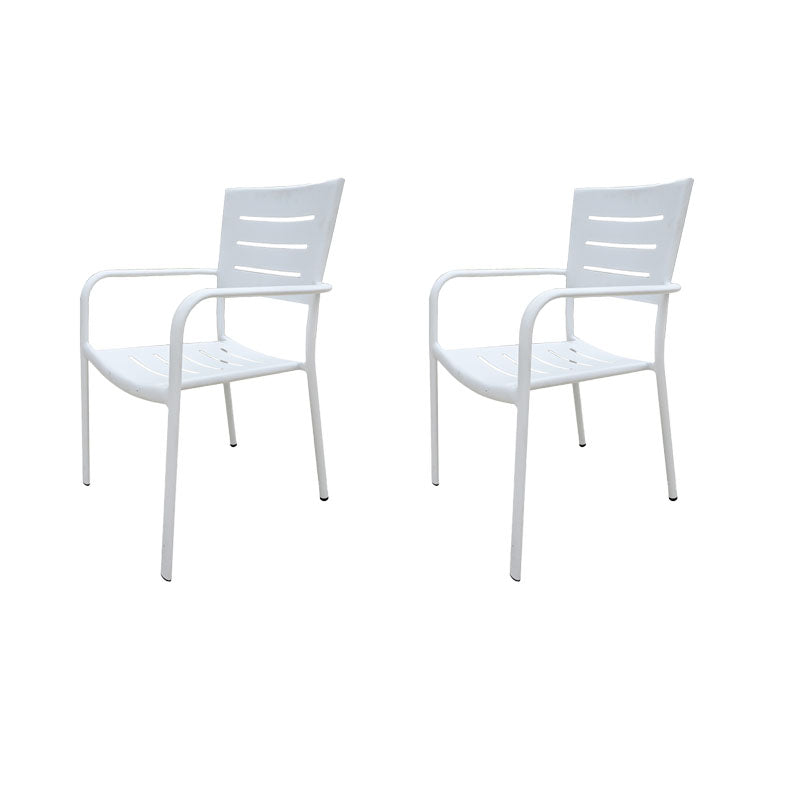 Contemporary Metal Dining Chair Open Back Outdoors Dining Chairs