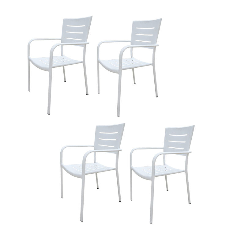 Contemporary Metal Dining Chair Open Back Outdoors Dining Chairs