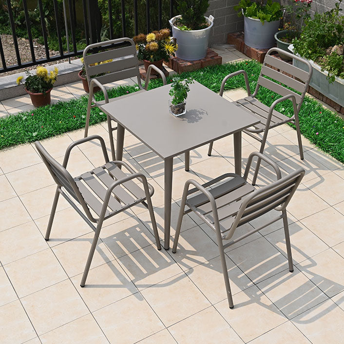 Contemporary Metal Dining Chair Open Back Outdoors Dining Chairs