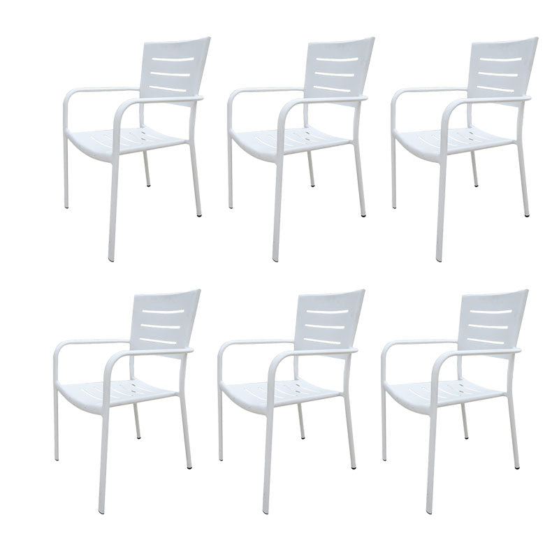 Contemporary Metal Dining Chair Open Back Outdoors Dining Chairs