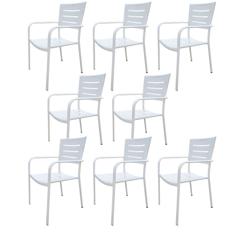 Contemporary Metal Dining Chair Open Back Outdoors Dining Chairs