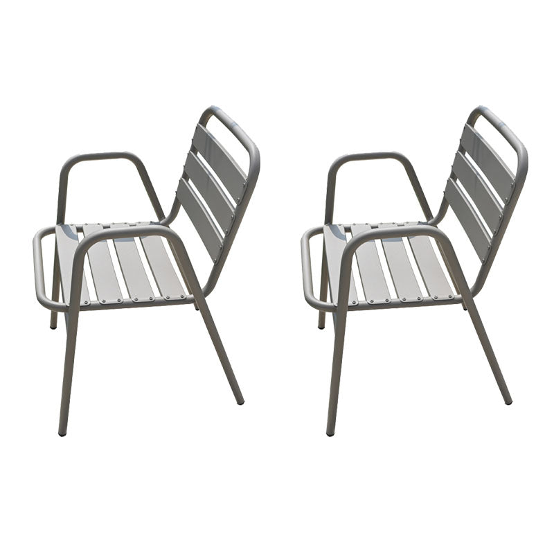 Contemporary Metal Dining Chair Open Back Outdoors Dining Chairs