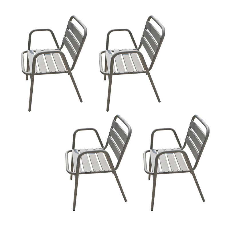 Contemporary Metal Dining Chair Open Back Outdoors Dining Chairs