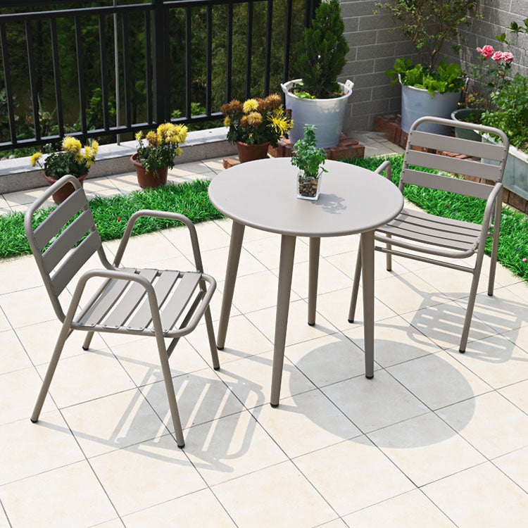 Contemporary Metal Dining Chair Open Back Outdoors Dining Chairs