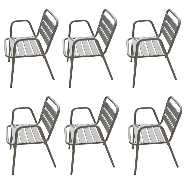 Contemporary Metal Dining Chair Open Back Outdoors Dining Chairs