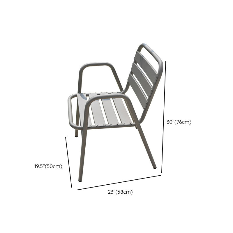 Contemporary Metal Dining Chair Open Back Outdoors Dining Chairs