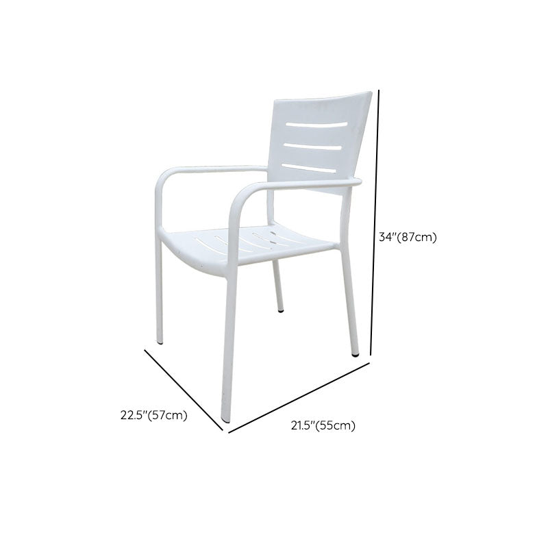 Contemporary Metal Dining Chair Open Back Outdoors Dining Chairs