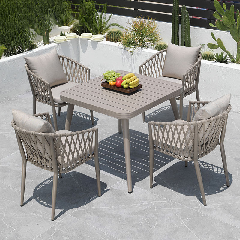 Contemporary Aluminum Dining Chair Open Back Outdoors Dining Chairs