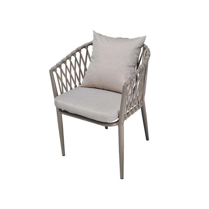 Contemporary Aluminum Dining Chair Open Back Outdoors Dining Chairs