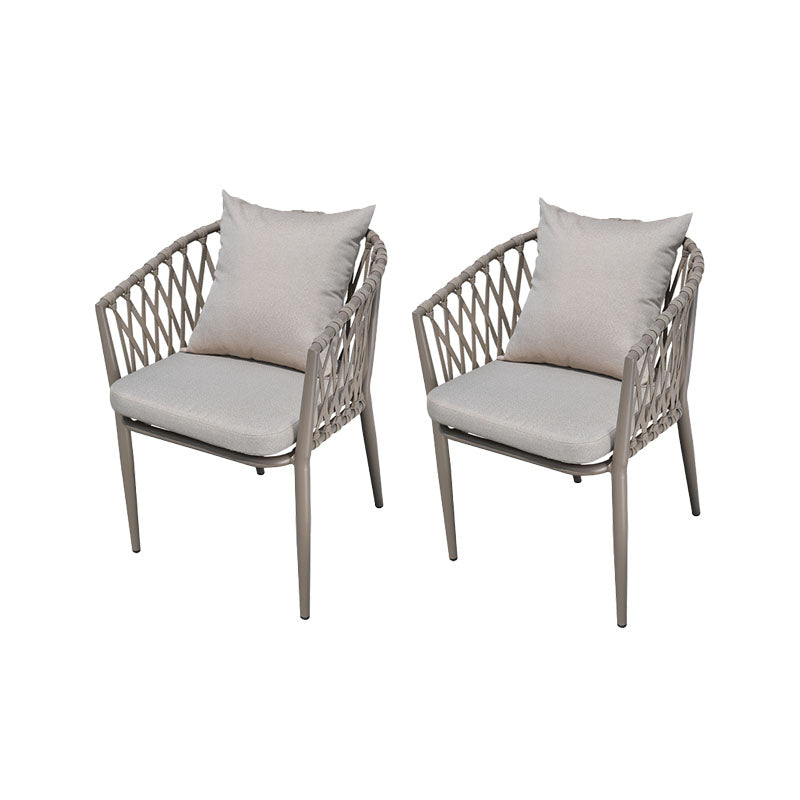 Contemporary Aluminum Dining Chair Open Back Outdoors Dining Chairs