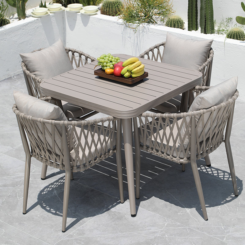 Contemporary Aluminum Dining Chair Open Back Outdoors Dining Chairs