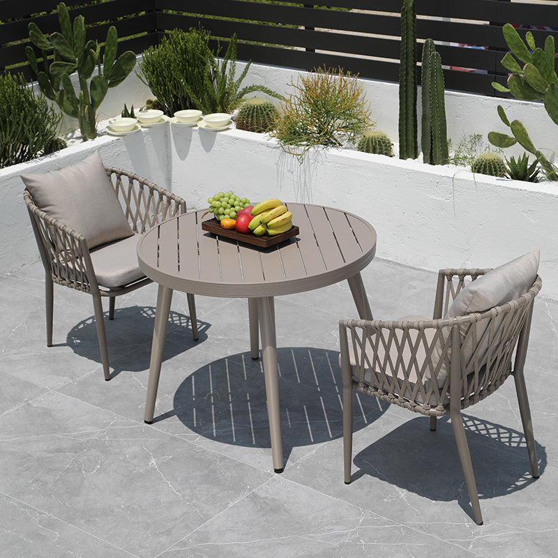 Contemporary Aluminum Dining Chair Open Back Outdoors Dining Chairs