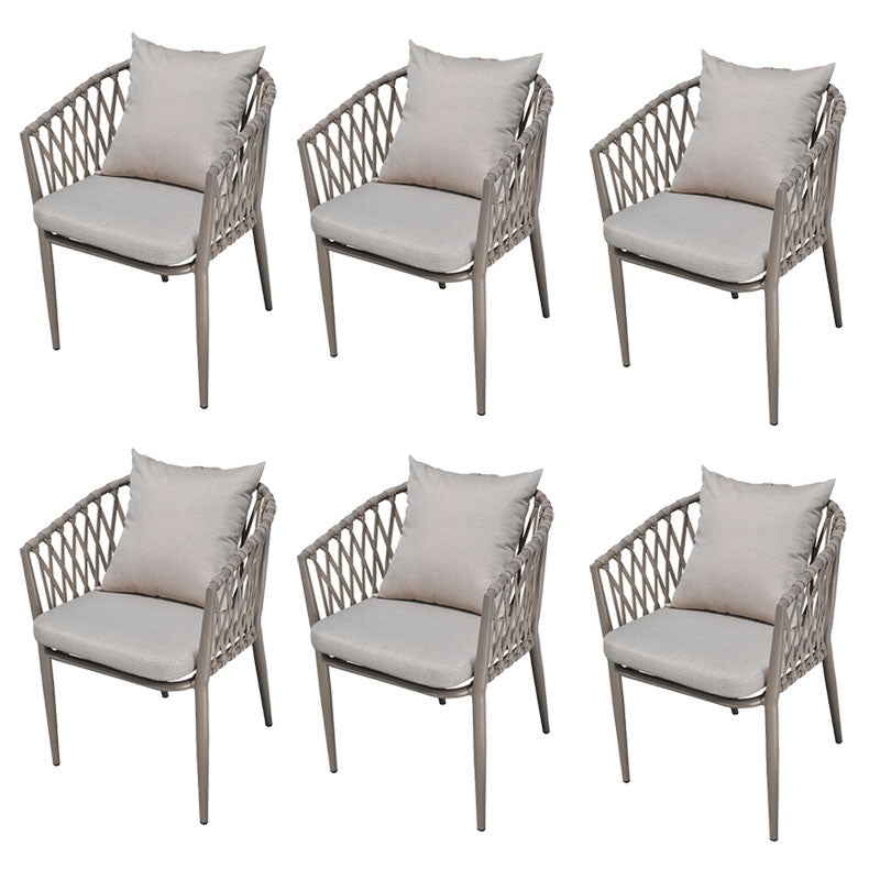 Contemporary Aluminum Dining Chair Open Back Outdoors Dining Chairs