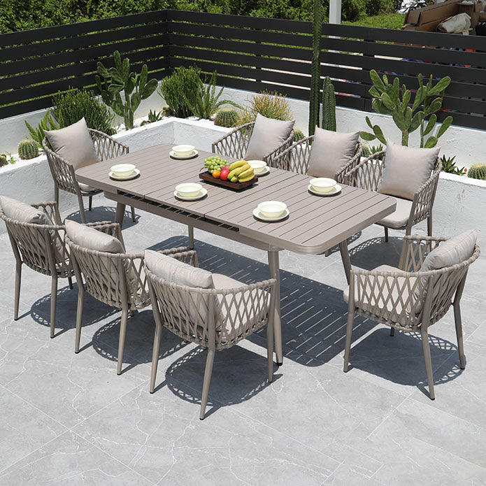 Contemporary Aluminum Dining Chair Open Back Outdoors Dining Chairs