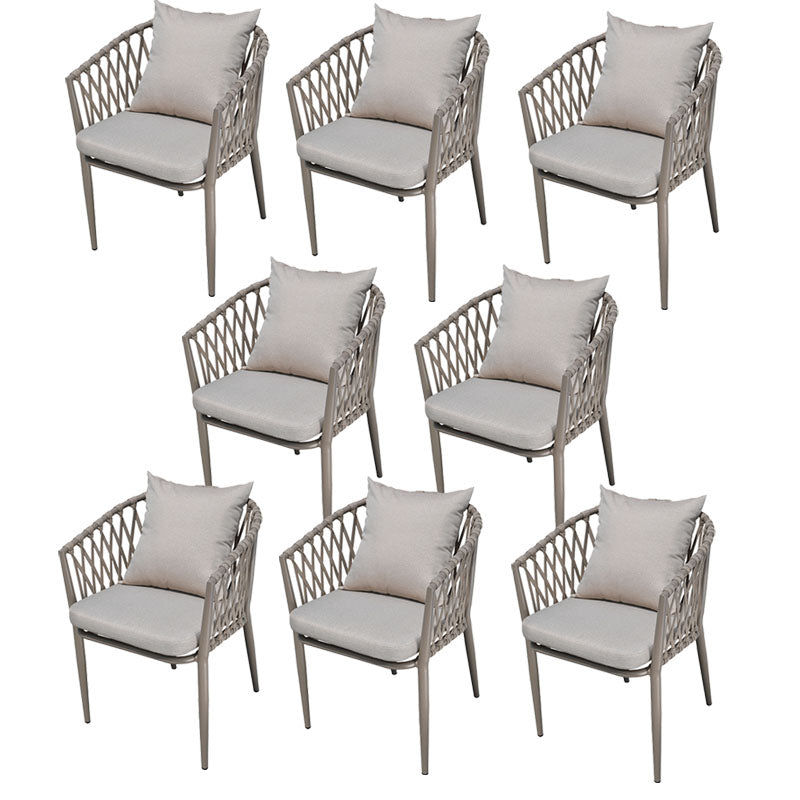 Contemporary Aluminum Dining Chair Open Back Outdoors Dining Chairs